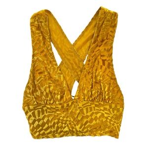 Urban Outfitters‎ Criss Cross Back Velvet Crop Top Size XS